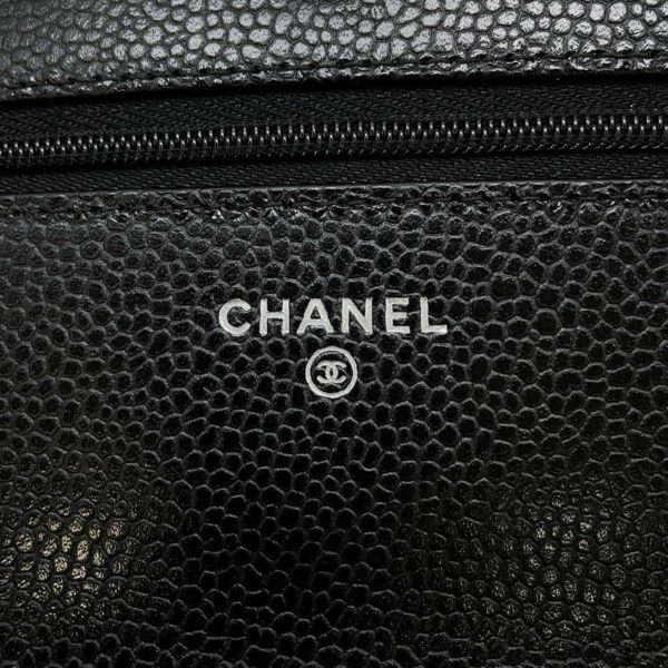 シャネル チェーンウォレット クラシック マトラッセ ココマーク キャビアスキン AP0250 CHANEL 財布 黒