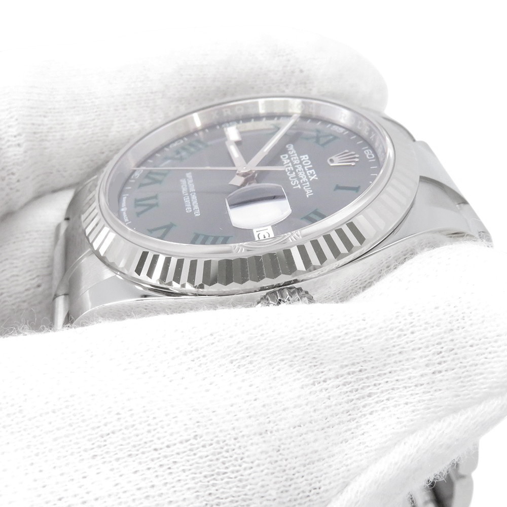 ロレックス デイトジャスト36 SS/K18WG ランダムシリアル ルーレット 126234 ROLEX 腕時計 シルバー文字盤 ローマン