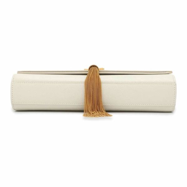 サンローランパリ チェーンショルダーバッグ ケイト タッセル ミディアム レザー 354119 SAINT LAURENT PARIS 白