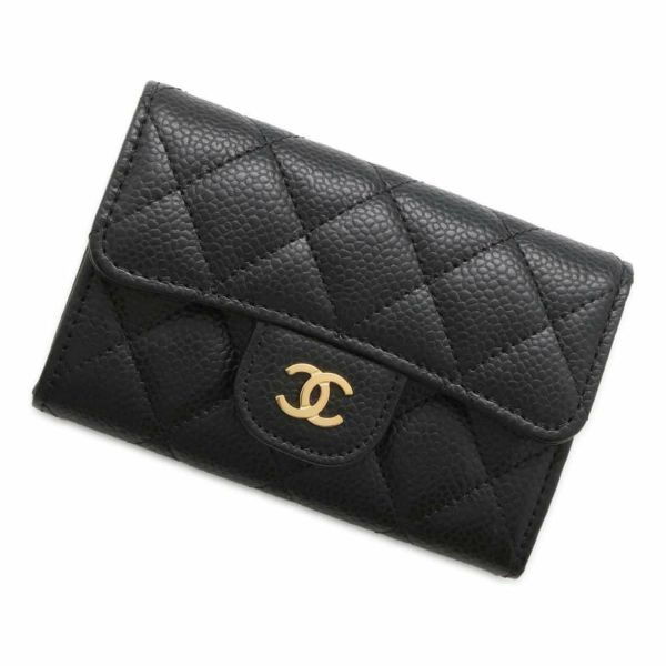 シャネル カードケース マトラッセ クラシック ココマーク キャビアスキン AP0214 CHANEL 名刺入れ 黒