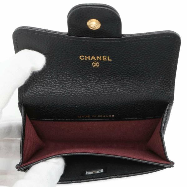 シャネル カードケース マトラッセ クラシック ココマーク キャビアスキン AP0214 CHANEL 名刺入れ 黒