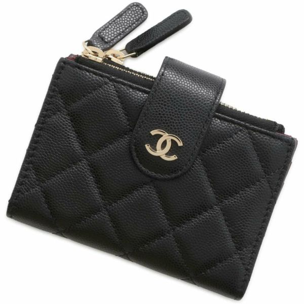 シャネル コインケース マトラッセ ココマーク キャビアスキン AP1928 CHANEL 財布 カードケース 黒