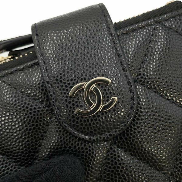 シャネル コインケース マトラッセ ココマーク キャビアスキン AP1928 CHANEL 財布 カードケース 黒