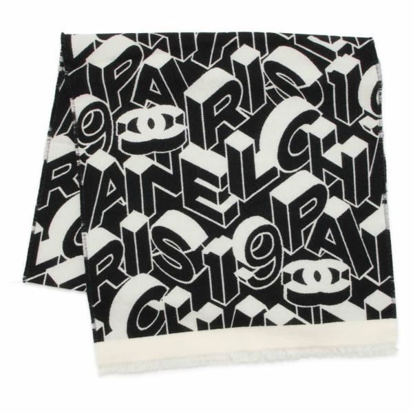 【リバーシブルで使える★】CHANEL マフラー ココマーク リバーシブル仕様♪】CHANEL マフラー ココマーク モノトーン