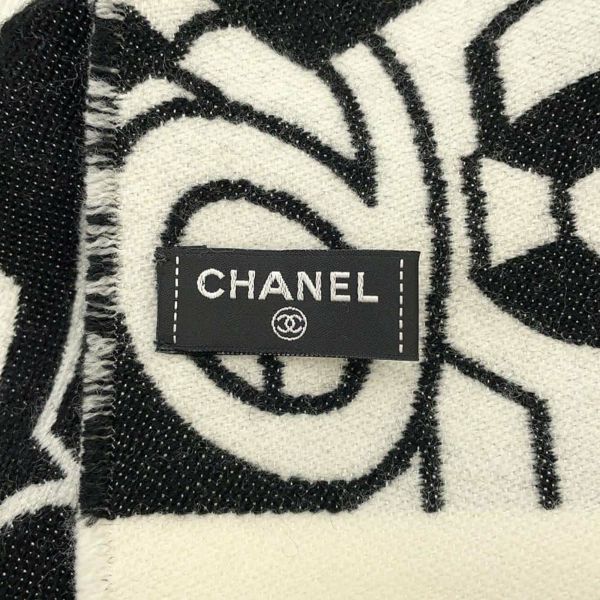 シャネル マフラー ココマーク リバーシブル CHANEL アパレル ストール 白 黒 総柄