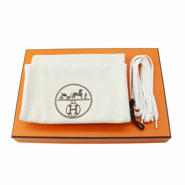 エルメス スニーカー ゲット キャンバス レディースサイズ39 HERMES 靴 白 レオパード柄