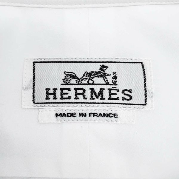 エルメス Yシャツ シェーヌダンクル コットン セリエボタン メンズサイズ41 HERMES アパレル 白