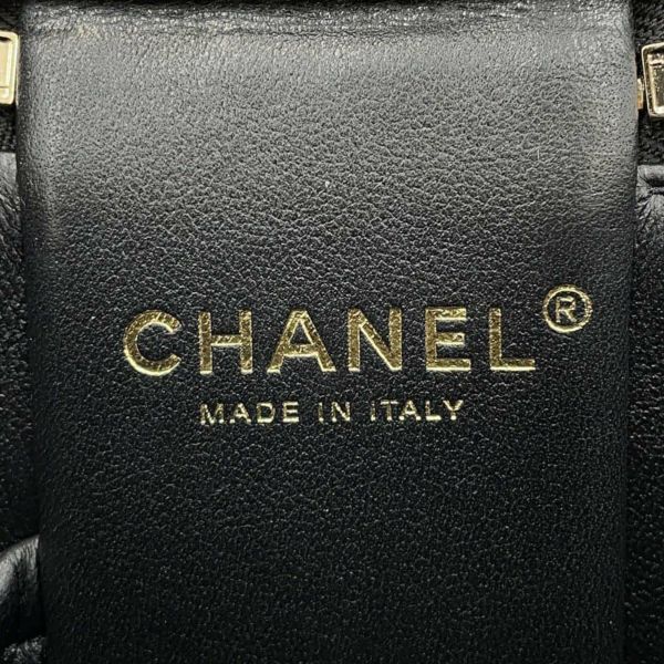 シャネル チェーンショルダーバッグ マトラッセ ココマーク バニティバッグ ラムスキン CHANEL 黒 ヴァニティ