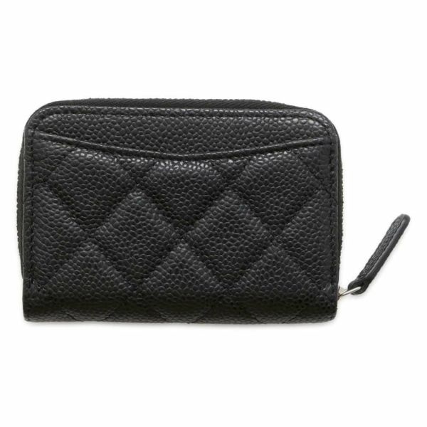 シャネル コインケース クラシック ジップ コインパース マトラッセ ココマーク キャビアスキン AP0216 CHANEL 黒