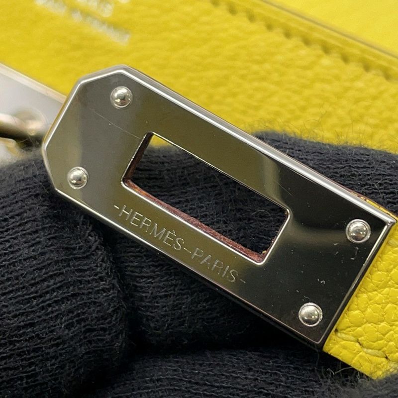 エルメス ケリーウォレット ロング トゥーゴー ライム/シルバー金具 シェブルミゾル U刻印 HERMES シェーブル