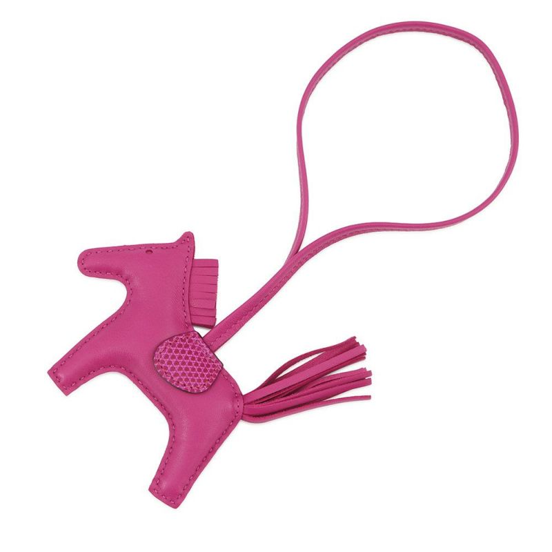 エルメス バッグチャーム ロデオ PM タッチ ローズパープル ラムスキン/リザード U刻印