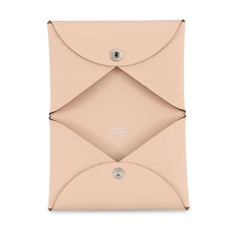 エルメス カードケース カルヴィ ローズエグランタイン スイフト B刻印 HERMES 名刺入れ ウィーン限定