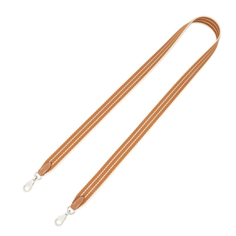 エルメス ショルダーストラップ バンドリエール サングル コルダージュ ゴールド/アイボリー/シルバー金具 K刻印