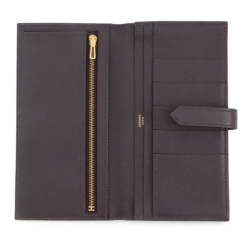エルメス 長財布 ベアンスフレ レザン/ゴールド金具 エプソン D刻印 HERMES 財布