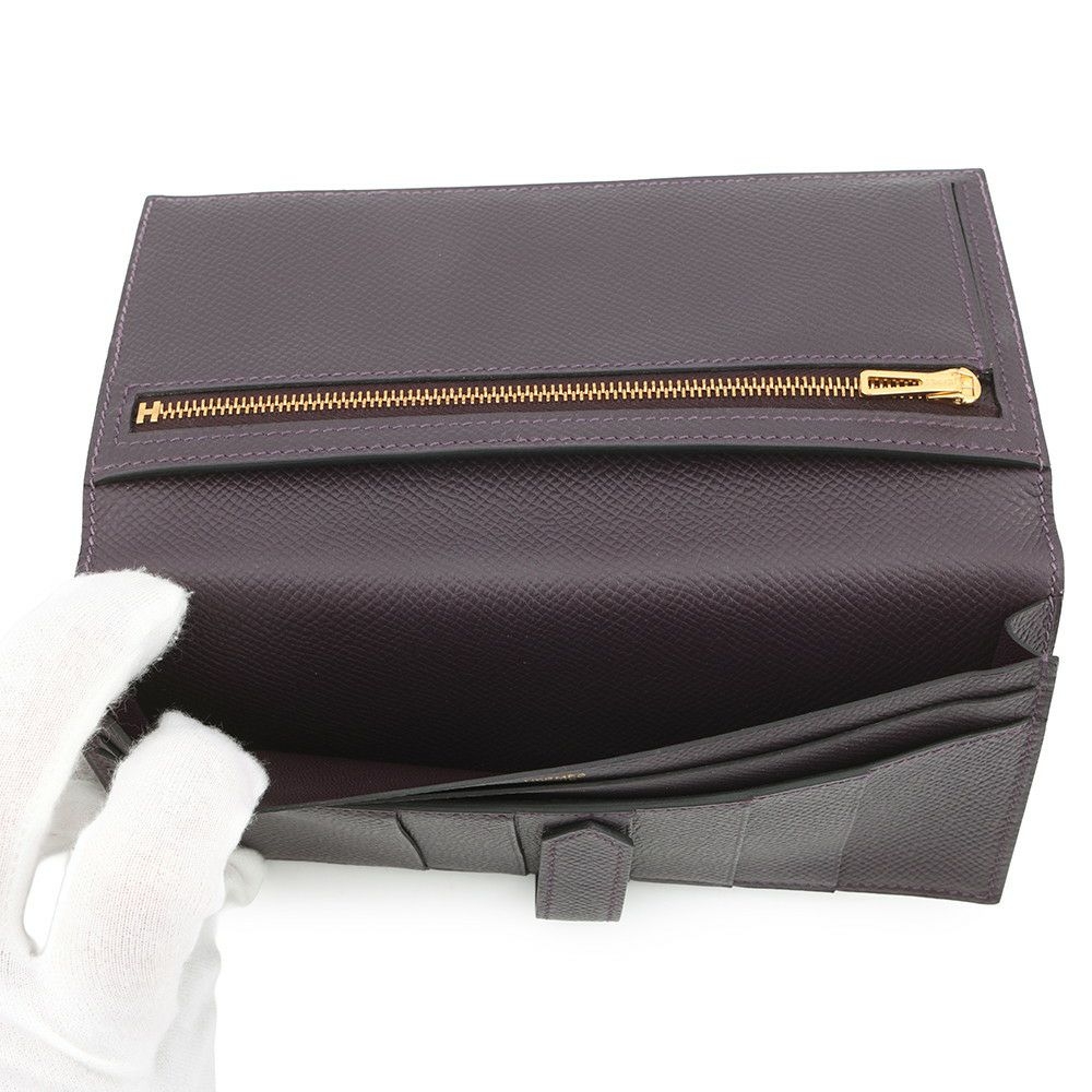エルメス 長財布 ベアンスフレ レザン/ゴールド金具 エプソン D刻印 HERMES 財布