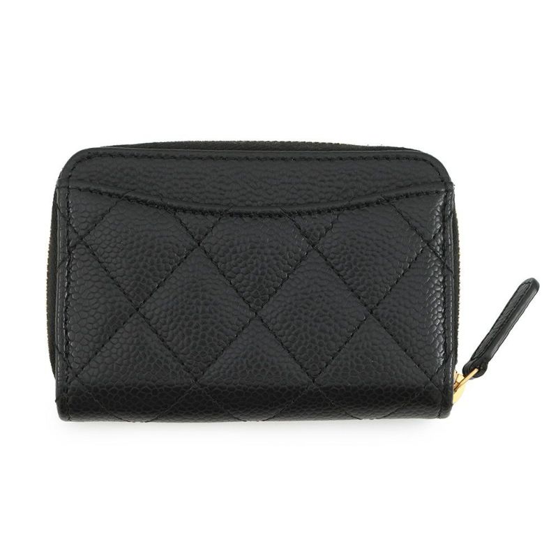 シャネル コインケース クラシック ジップコインパース マトラッセ ココマーク キャビアスキン AP0216 CHANEL 財布 黒