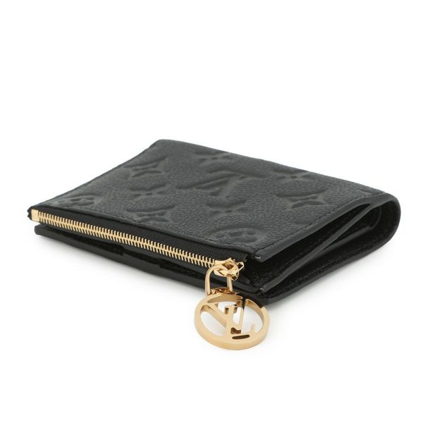 ルイヴィトン 二つ折り財布 モノグラム・アンプラント ポルトフォイユ・リサ M83365 黒 ブラック