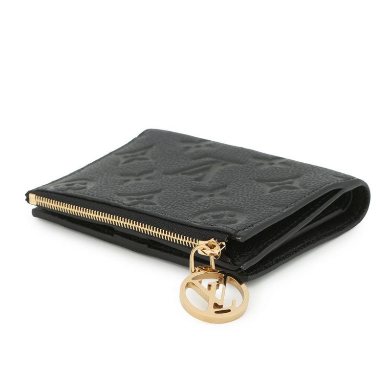 ルイヴィトン 二つ折り財布 モノグラム・アンプラント ポルトフォイユ・リサ M83365 黒 ブラック