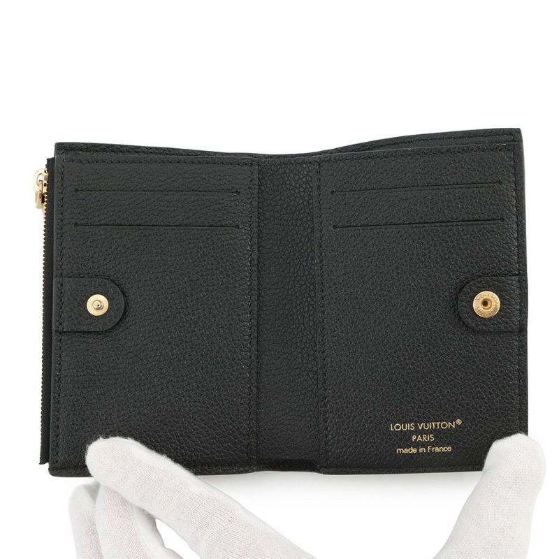 ルイヴィトン 二つ折り財布 モノグラム・アンプラント ポルトフォイユ・リサ M83365 黒 ブラック