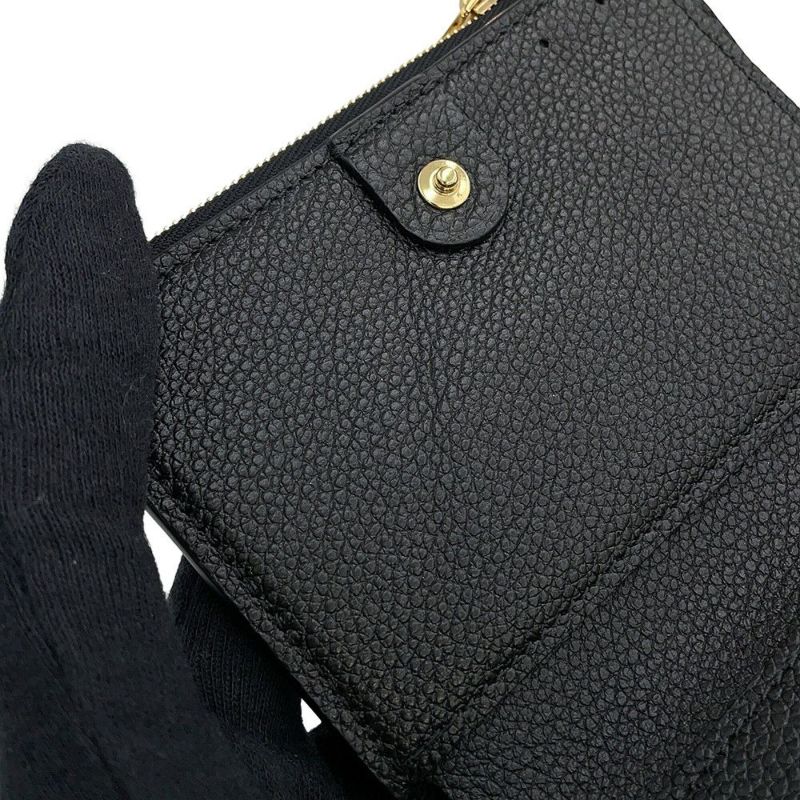 ルイヴィトン 二つ折り財布 モノグラム・アンプラント ポルトフォイユ・リサ M83365 黒 ブラック