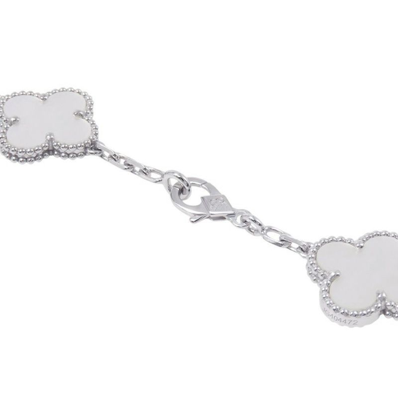 ヴァンクリ ネックレス ヴィンテージ アルハンブラ ネックレス 10モチーフ マザーオブパール K18WG VCARF48500