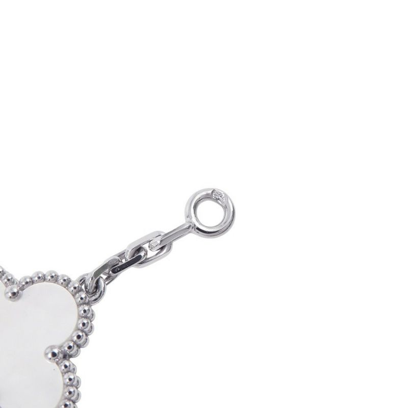 ヴァンクリ ネックレス ヴィンテージ アルハンブラ ネックレス 10モチーフ マザーオブパール K18WG VCARF48500