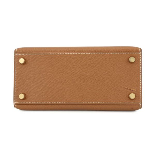 エルメス ハンドバッグ ミニケリー20 外縫い ゴールド/ゴールド金具 クシュベル □B刻印 2wayショルダー