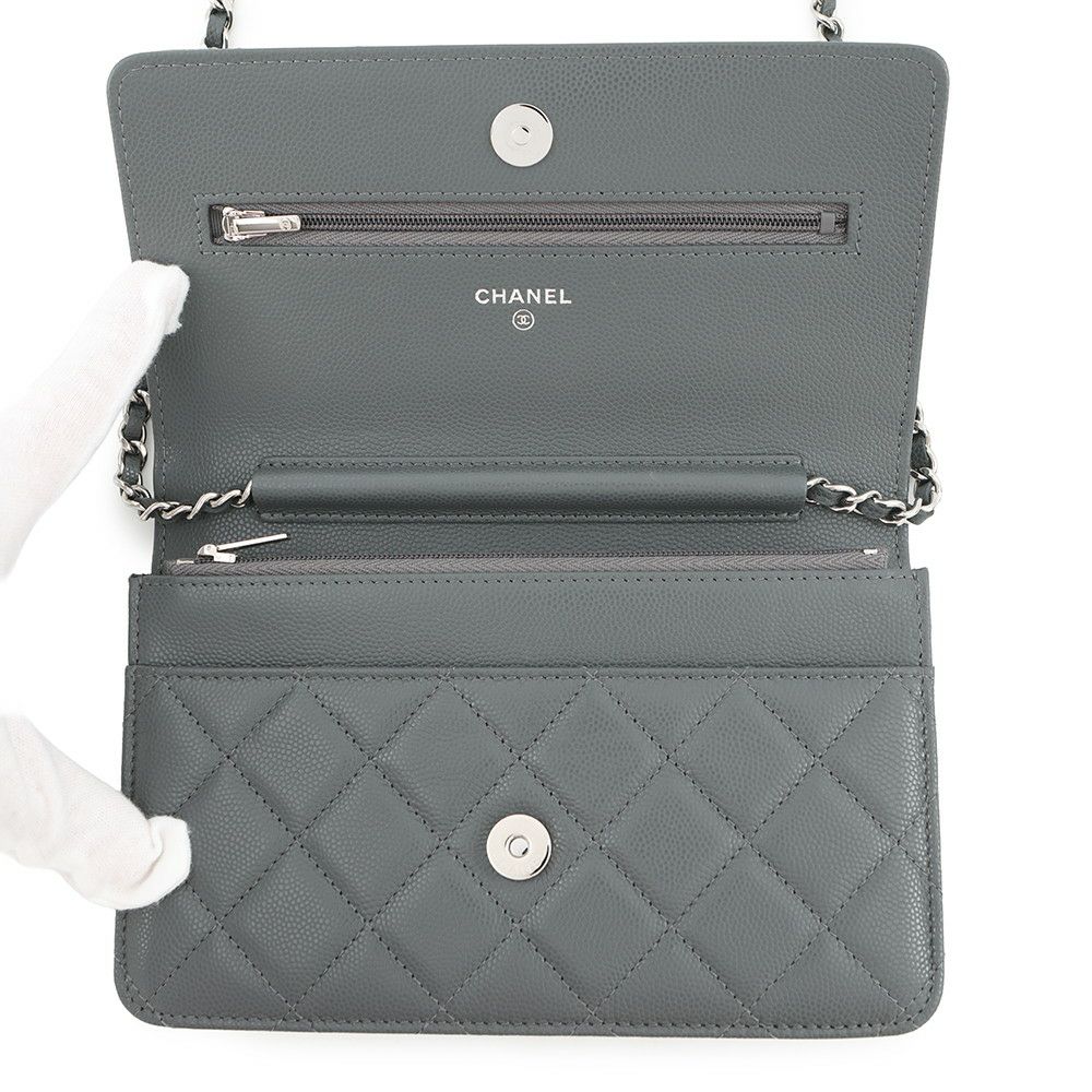 シャネル チェーンウォレット CCコメット マトラッセ ココマーク キャビアスキン AP3723 CHANEL 財布