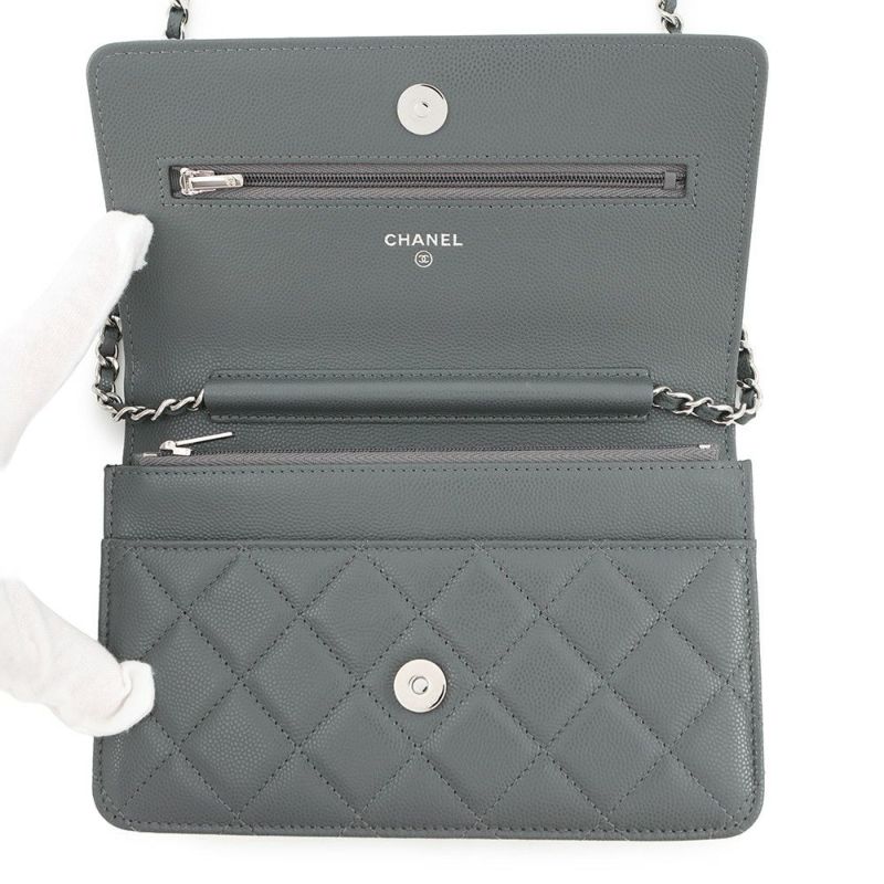 シャネル チェーンウォレット CCコメット マトラッセ ココマーク キャビアスキン AP3723 CHANEL 財布