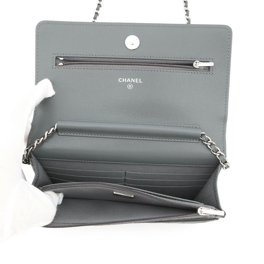 シャネル チェーンウォレット CCコメット マトラッセ ココマーク キャビアスキン AP3723 CHANEL 財布