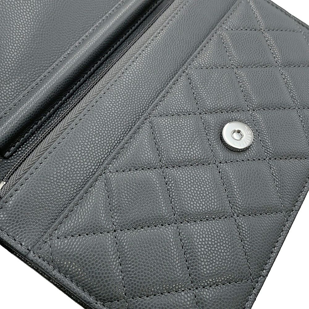 シャネル チェーンウォレット CCコメット マトラッセ ココマーク キャビアスキン AP3723 CHANEL 財布