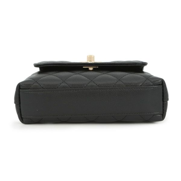 シャネル ハンドバッグ マトラッセ ココハンドル ミニミニ キャビアスキン AP4244 2wayチェーンショルダー 黒