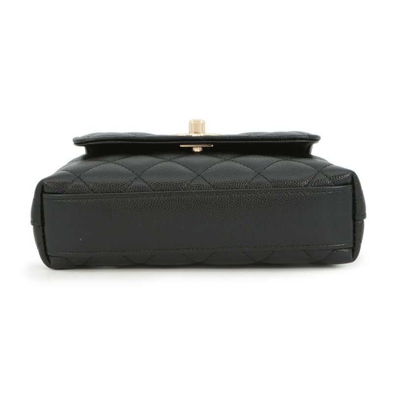 シャネル ハンドバッグ マトラッセ ココハンドル ミニミニ キャビアスキン AP4244 2wayチェーンショルダー 黒