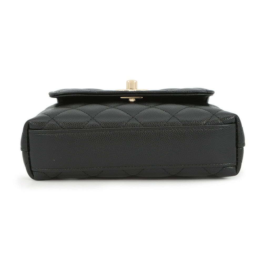 シャネル ハンドバッグ マトラッセ ココハンドル ミニミニ キャビアスキン AP4244 2wayチェーンショルダー 黒