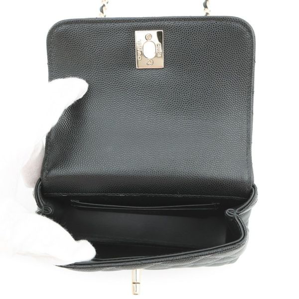 シャネル ハンドバッグ マトラッセ ココハンドル ミニミニ キャビアスキン AP4244 2wayチェーンショルダー 黒