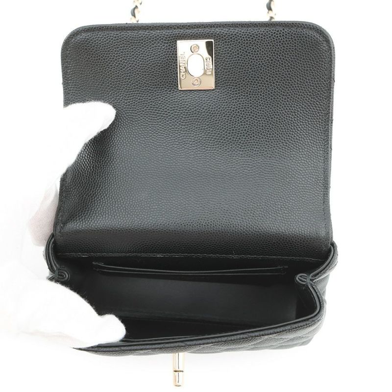 シャネル ハンドバッグ マトラッセ ココハンドル ミニミニ キャビアスキン AP4244 2wayチェーンショルダー 黒