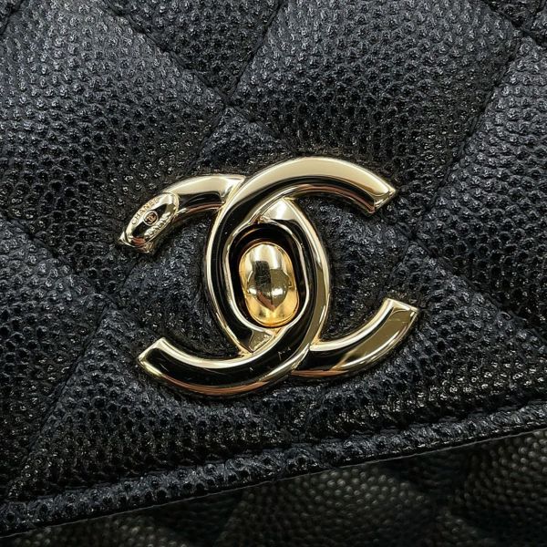 シャネル ハンドバッグ マトラッセ ココハンドル ミニミニ キャビアスキン AP4244 2wayチェーンショルダー 黒