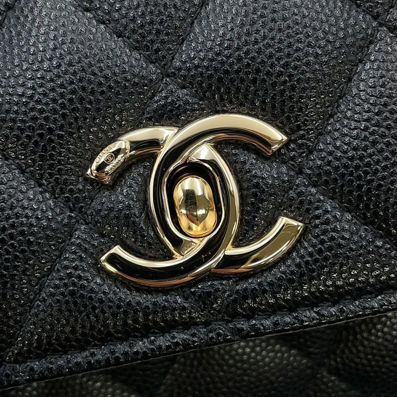 シャネル ハンドバッグ マトラッセ ココハンドル ミニミニ キャビアスキン AP4244 2wayチェーンショルダー 黒