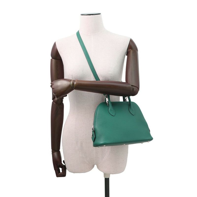 エルメス ボリード1923 25 ヴェールジェイド/シルバー金具 エバーカラー Z刻印 2wayショルダー
