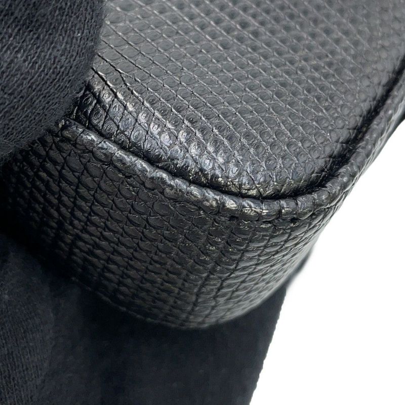 シャネル チェーンウォレット ココマーク リザード A82527 CHANEL ポシェット 財布 黒