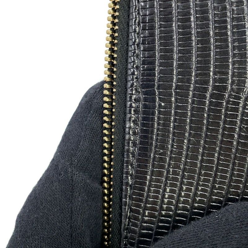 シャネル チェーンウォレット ココマーク リザード A82527 CHANEL ポシェット 財布 黒