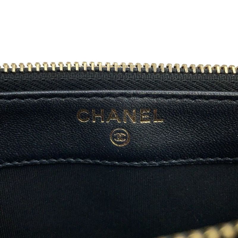 シャネル チェーンウォレット ココマーク リザード A82527 CHANEL ポシェット 財布 黒