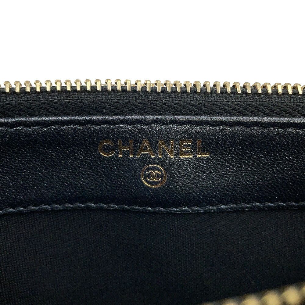 シャネル チェーンウォレット ココマーク リザード A82527 CHANEL ポシェット 財布 黒