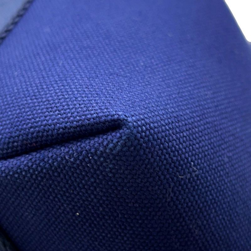 エルメス ポーチ ブリッド・ア・ブラックPM Hパヴィヨン マリン/シルバー金具 キャンバス HERMES バッグ 小物入れ