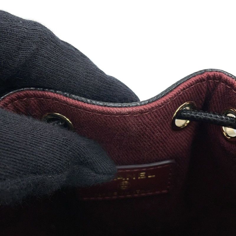 シャネル チェーンショルダーバッグ マトラッセ ココマーク キャビアスキン AS2353 CHANEL ミニバッグ 黒