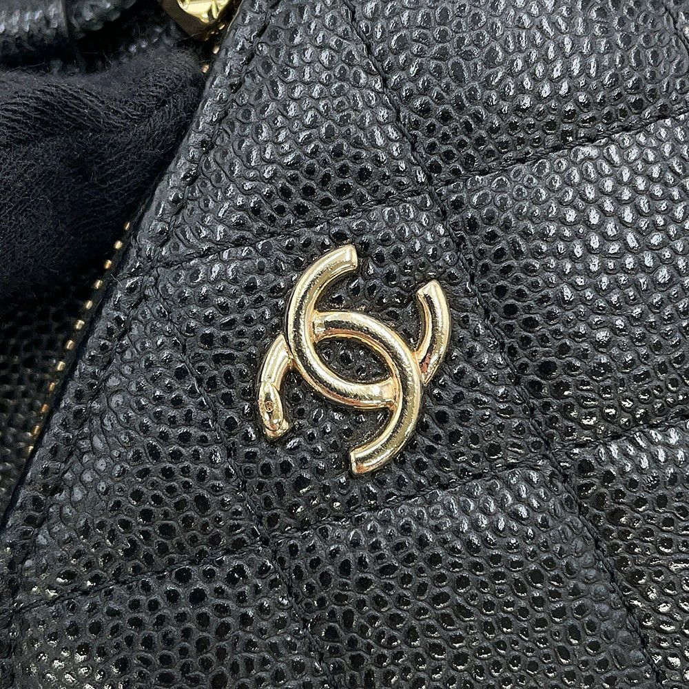 シャネル チェーンショルダーバッグ マトラッセ ココマーク キャビアスキン AS2353 CHANEL ミニバッグ 黒