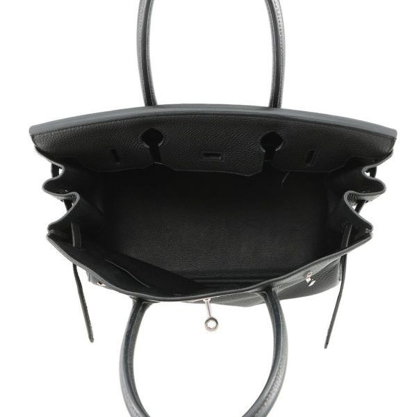 エルメス バーキン30 ブラック/シルバー金具 トゴ □R刻印 HERMES Birkin ハンドバッグ 黒