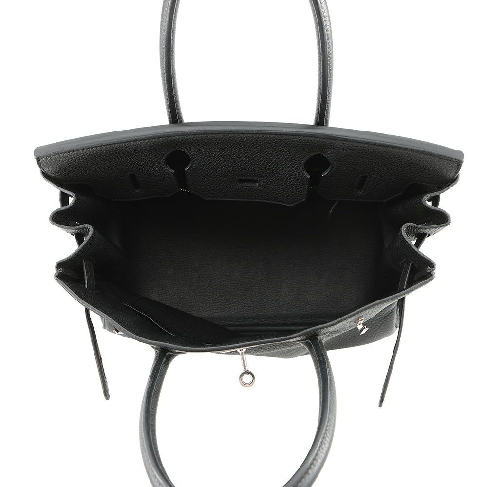 エルメス バーキン30 ブラック/シルバー金具 トゴ □R刻印 HERMES Birkin ハンドバッグ 黒