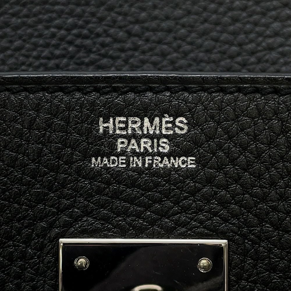 エルメス バーキン30 ブラック/シルバー金具 トゴ □R刻印 HERMES Birkin ハンドバッグ 黒