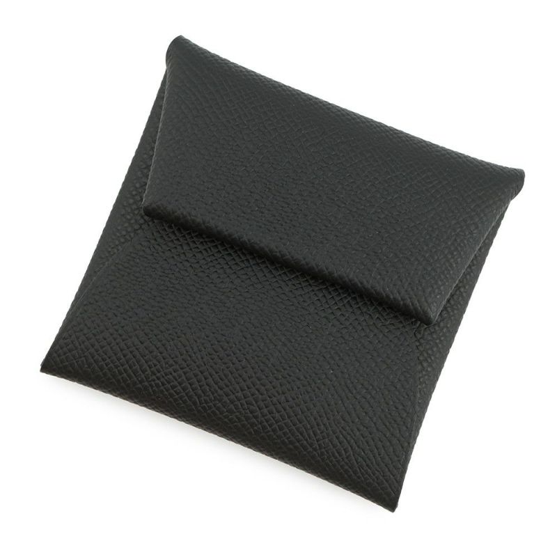 エルメス コインケース バスティア ブラック/シルバー金具 エプソン B刻印 HERMES 小銭入れ 黒